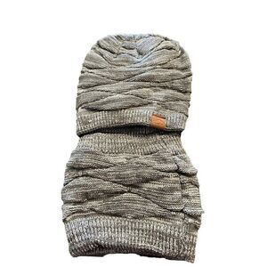 Soft Lined Beanie And Neck Gaitor Set Gray Knit One Size New in Package